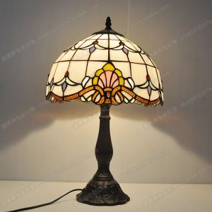 12 inch white Baroque desk lamp