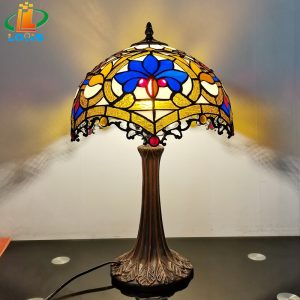 12 inch blue flower desk lamp