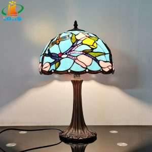 12 inch glass dragonfly desk lamp