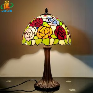 12 inch tri color rose desk lamp