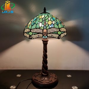 12 inch dark green dragonfly desk lamp