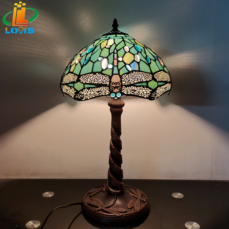 IMG_20221018_213910_副本 12 inch dark green dragonfly desk lamp