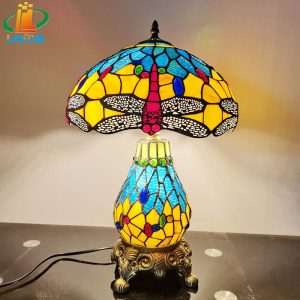 30CM Dragonfly Mother Table Lamp Blue Edition