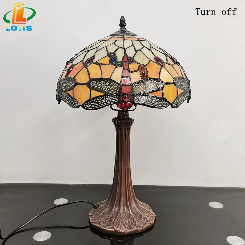S024e2233a5c243049ca1093d862b3887J 30CM Red Dragonfly Table Lamp Aluminum Alloy Lamp Holder - 图片 5