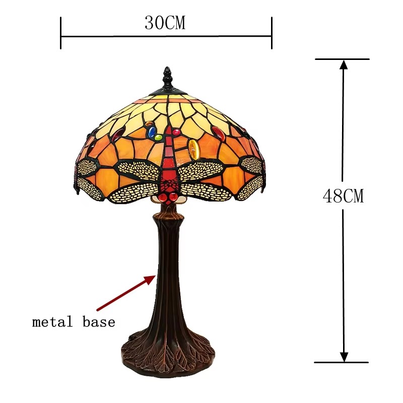 S91d715a5081649a3bae7a240368c0896I 30CM Red Dragonfly Table Lamp Aluminum Alloy Lamp Holder - 图片 4